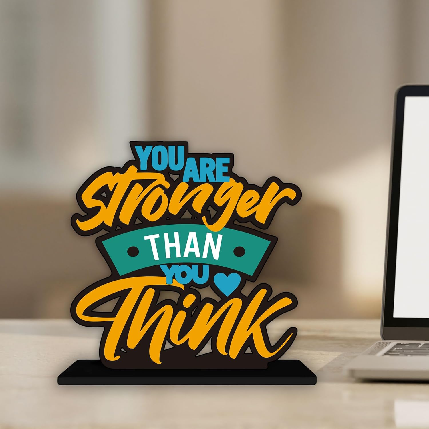 KaaHego You Are Stronger Than You Think Motivational Quote Table Decoration For Office