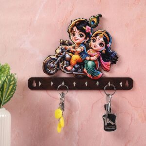 KaaHego Lord Krishna's Wooden Key Holder for Home