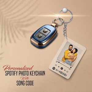 KaaHego Personalized Spotify Photo Eqralic Keychain Size 3inch X 1.25inch