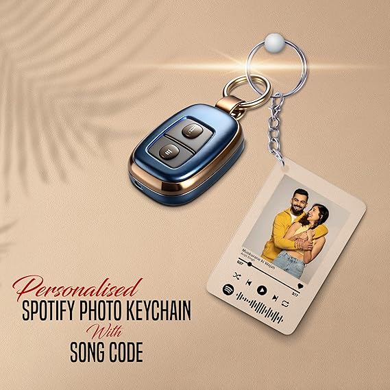 KaaHego Personalized Spotify Photo Eqralic Keychain Size 3inch X 1.25inch
