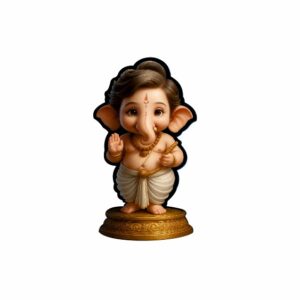KaaHego Cute Ganesh Wall-Mounted Key Holder, Decorative MDF Pine Wood