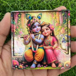 KaaHego GOD Krishna Radha 3D MDF Fridge Magnet Pack Of 2