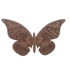 Kaahego Butterfly with Flower Pre Marked Wooden MDF Shapes Cutout for Crafts Work Home, Room Decor Artistic DIY Work Art ( 6.5 Inch) 3mm