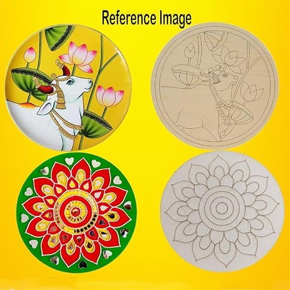 kaahego Pack of 1 Krishna Ji MDF Cutout- 12 Inch | Pre-Marked MDF Boards for Lippan Art | 3mm Thick MDF Base for Painting and Craft | Lord Krishna Silhouette for Religious Decor God - Image 3