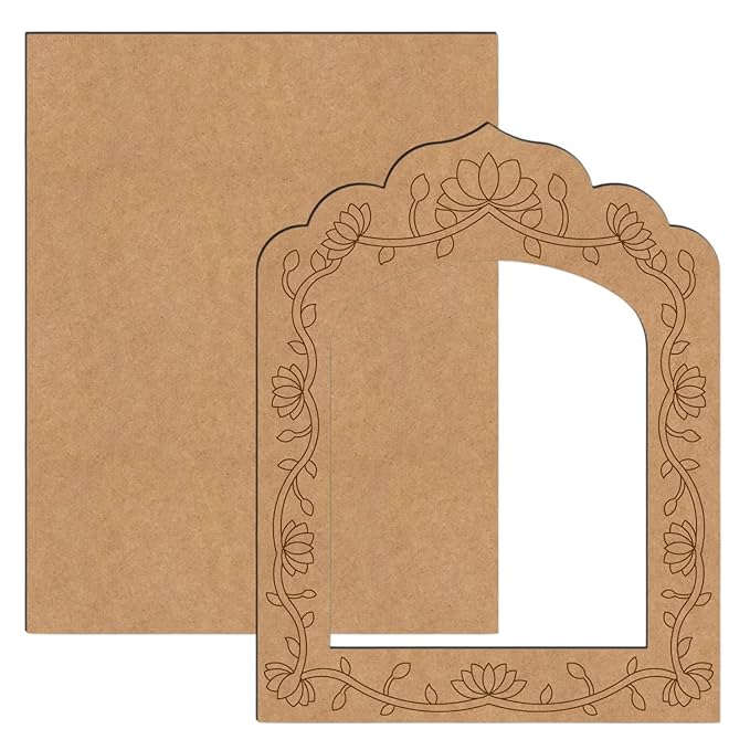 Kaahego MDF Board for Lippan Art - Pre-Marked Lord Shiv Ji Design Cutouts for Craft, Painting, DIY Projects - Eco-Friendly MDF Wood, 12x9 inch, Ideal for Creative Gift Ideas - Image 2