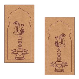 Kaahego MDF Board for Lippan Art - Pre-Marked Bird Design Cutouts for Craft, Painting, DIY Projects - Eco-Friendly MDF Wood, 26x16 cm, Ideal for Creative Gift Ideas