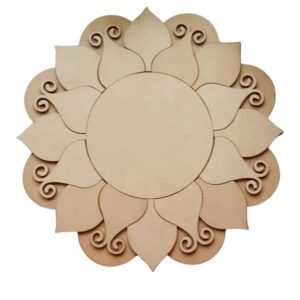 KaaHego Wooden Rangoli Design Set for Diwali - 12 Inch MDF Rangoli Cutout - Festive Home Decor