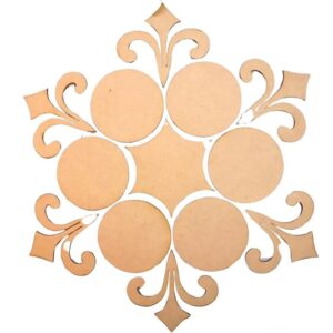 KaaHego Wooden Rangoli Design Set for Diwali - 14x12.5 Inch MDF Rangoli Cutout - Festive Home Decor