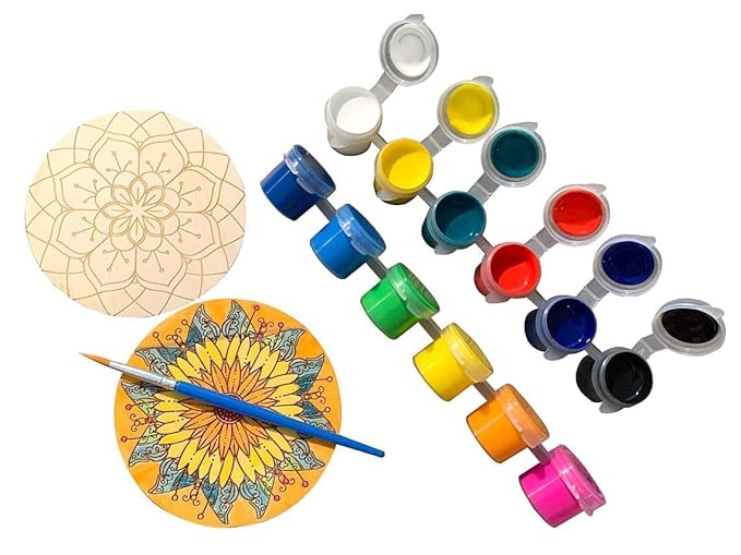 KaaHego Premarked MDF Wooden Base Rangoli Cutouts for DIY Craft Work, Home Decoration (8 INCH) - Image 3