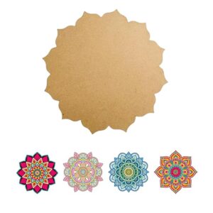 KaaHego MDF Plain Star Flower 6-Inch DIY Base for Art & Craft | Set of 8 | Thickness 2.5MM | Premium Unpainted Wooden Lotus-Petal-Like for Painting, Wall Decor, Lippan Art (6 Inch)