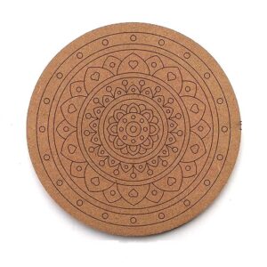 KaaHego Premarked MDF Wooden Base Rangoli Cutouts for DIY Craft Work, Home Decoration (8 INCH)