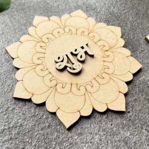 KaaHego 2 Pair Wooden Shubh Labh - Pre-Marked Mandala Design - 3.5 Inch MDF Cut-Outs for Craft, Door Entrance Hanging, 2-Layered 3mm Thick Pine MDF - Subh Labh for Home Decor and Festivals. (Copy)