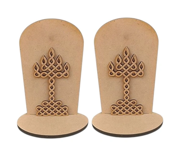 KaaHego Diya Stand for Diwali Home Decor Item Mdf Cutout (thickness 5mm)(Size 6L X 5W X 2.5 Inches).