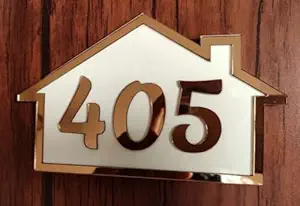 KaaHego Personalized Door Number Plate – Custom House Name & Address Sign for Main Gate, Wall, or Apartment – Water-Resistant, Stylish Name Board for Home