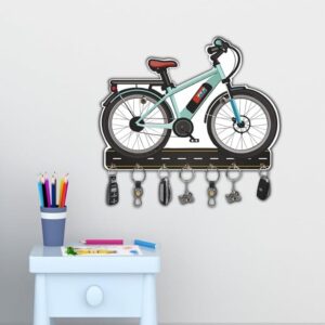 KaaHego Bicycle Design Wooden Key Organizer Wall-Mounted Key Holder for Home Décor, Garage, Entryway, Home Organization, Keychain Hangers for Office, Gift Items (7 Hooks)