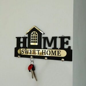 KaaHego Premium Key Shape Key Chain Holder with Wall Shelf for Showpiece and, Wall Hanging Key Holder for Home and Office Decor