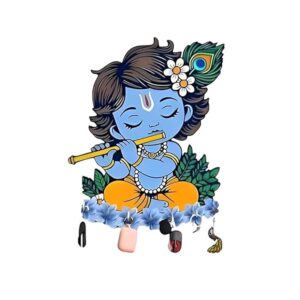 KaaHego Designer Owl Printed Wooden Key Holder for Home Decor |  Wall Mounted Key Stand with 7 Hooks for Living Room, Entrance & Hall