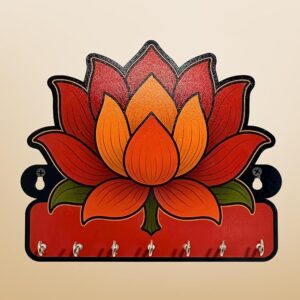 KaaHego Beautiful Flower MDF Key Holder – Decorative Modern Wall Art for Home || Elegant Key Organizer for Bedroom, Living Room, Guest Room & Dining Area |