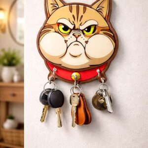 KaaHego Decorative Wall Mounted Key Holder for Home | Wooden Key Hanger with Hooks | Stylish Key Stand Organizer for Entryway, Living Room & Office | Space Saving Key Rack Wall Decor