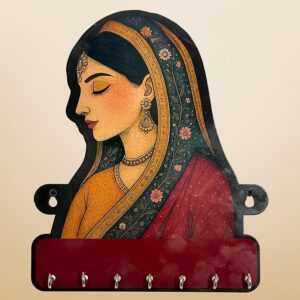 KaaHego Royal Graceful Lady MDF Key Holder – Decorative Modern Wall Art for Home | Elegant Key Organizer for Bedroom, Living Room, Guest Room & Dining Area