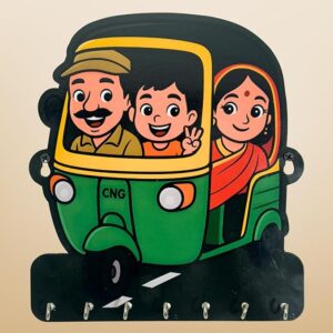 KaaHego Tuk Tuk MDF Key Holder – Wall-Mounted Decorative Hook Organizer for Home