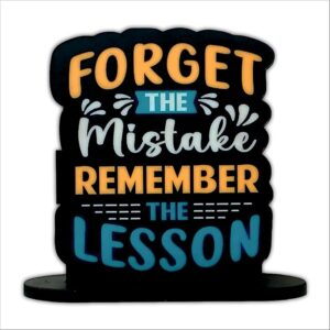 KaaHego The Mistake Remember The Lesson | Positive Quote Desk & Room Decor | Motivational MDF Table Top