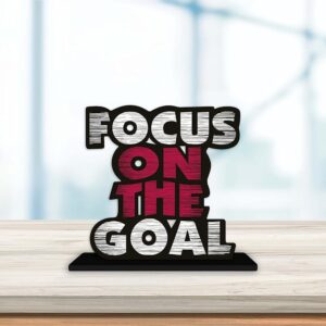 KaaHego Focus On The Goal Quote Table Decor for Office Desk Showpiece | Home Decoration | Living Room | Modern Gifting Item