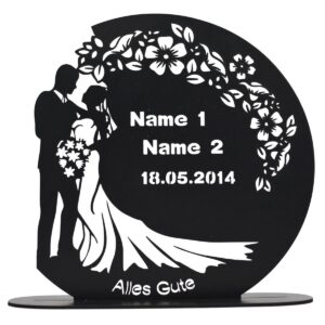KaaHego Personalized Wedding Rings Gift with Names & Date - Perfect for Newlyweds
