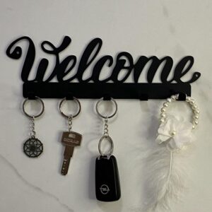 KaaHego Key Holder for Wall with 5 Hook Welcome Keychain Holder Decorative