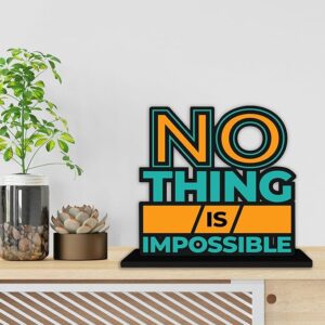 KaaHego Nothing is Impossible Quotes Table Decor for Office Desk Showpiece | Home Decoration | Living Room | Modern Gifting Item