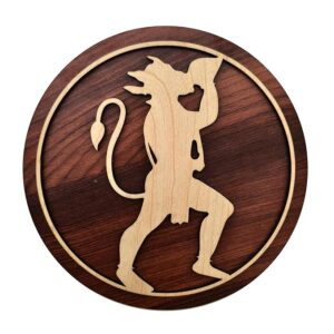 KaaHego MDF Wall Decor & Wall Hanging | Premium Printed Home, Mandir & Pooja Room Wall Art for Living Room, Bedroom, Office & Meditation Corner Souvenir (Lord Hanuman with Shankh, 12 Inch)