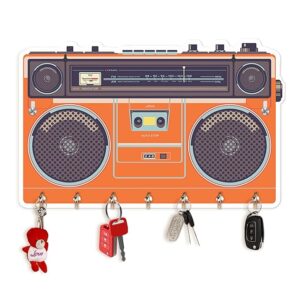 KaaHego Premium Key Holder for Home Decor Stylish | Wooden Keychain Holder | Key Hangers for Wall Cute Aesthetic Design (Radio)