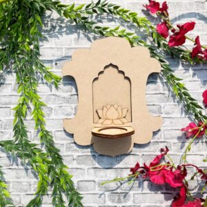 KaaHego  MDF Diya Stand 6 Inch Handmade Craft Base for Lippan, Mandala, Painting & Festive Decor (Pack of 1)