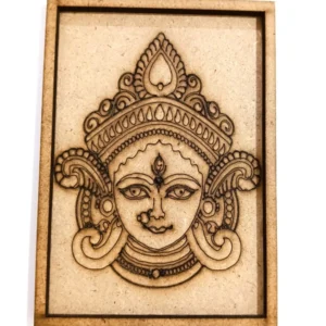KaaHego Pre Marked Coaster Square For Resin - Durga Face (Thickness 3mm) (size 5X3.5inch).
