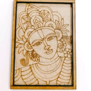 KaaHegoPre Marked Coaster Square For Resin - Krishna Face (Thickness 3mm) (size 5X3.5inch).