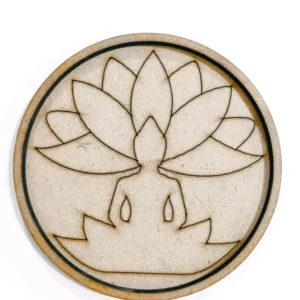KaaHego Pre Marked Coaster Round For Resin - Buddha & Lotus (Thickness 4mm) (size 4inch).