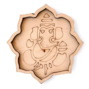 KaaHego Pre Marked Coaster Round For Resin - Ganesha (Thickness 4mm) (size 4inch).