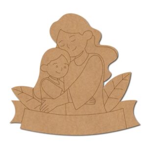 KaaHego Mother With Child Pre Marked MDF  (Thickness 3mm) (size 5inch).