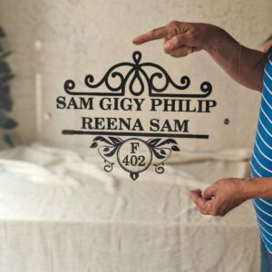 KaaHego Traansparet Name Plate For Home Outdoor  Flat/Home/hotle good Quality of sheet used .