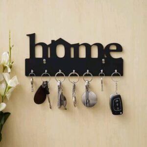 KaaHego Webelkart Premium Home Keys Wooden Key Holder (29 cm x 13.5 cm x 0.4 cm, Wood) 7 Hook - Decorative