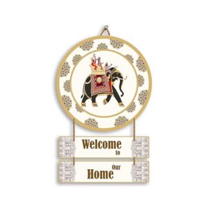 KaaHego Welcome to Our Home Wall Hanging | Traditional Welcome Wall Decor for Living Room Entrance Office Hotel | Rope Hanging Wall Art | Multicolour