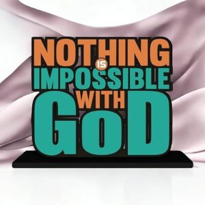 KaaHego Nothing is Impossible with God Quotes Table Decor | Office Desk Showpiece | Home Decoration Item | Living Room Accessory | Modern Gifting Item