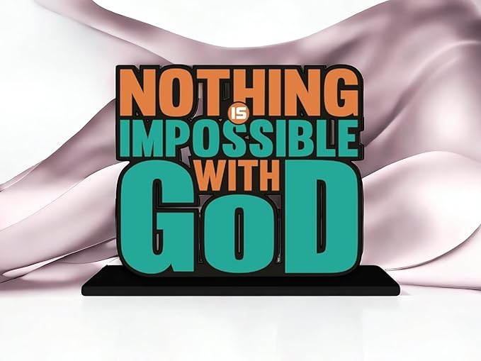 KaaHego Nothing is Impossible with God Quotes Table Decor | Office Desk Showpiece | Home Decoration Item | Living Room Accessory | Modern Gifting Item