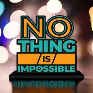 KaaHego INDIA Wooden Idols and Figurine | Nothing is Impossible Quotes Table Decor | Office Desk Showpiece | Home Decoration Item | Living Room Accessory | Modern Gifting Item