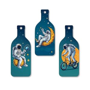 KaaHego Astronaut in Space Wooden Wall Hanging for Home & Kitchen Decor | Decoration Items for Livingroom | Modern Artwork Item for Office, Hallway | Decorative Mdf Wall Hanger Artwork (Set of 3)